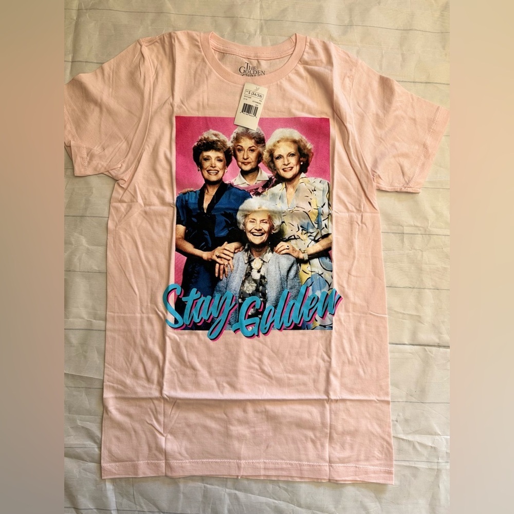 Golden Girls Shirt, Stay Golden, Pink, Short Sleeve Tee, Pick Size S, M - Picture 2 of 10